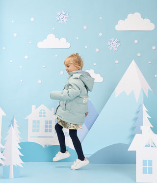 Children's Long Down Jacket with Detachable Hem