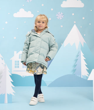 Children's Long Down Jacket with Detachable Hem