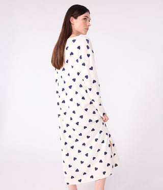 Women's Heart-Print Cotton Nightdress