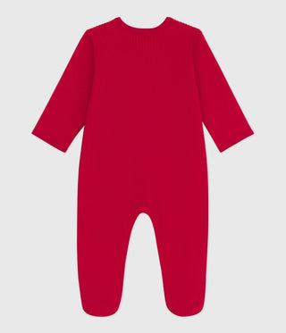 Babies' Heart Print Velour Pyjama Suit