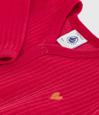 Babies' Heart Print Velour Pyjama Suit