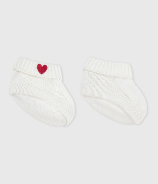 Newborn Babies' Knitted Cotton Booties