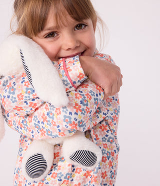 Girls' Long-Sleeved Buttoned Printed Cotton Pyjamas