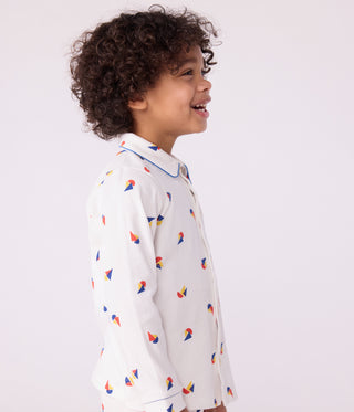 Children's Long-Sleeved Buttoned Printed Cotton Pyjamas