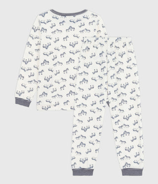 Children's Long-Sleeved Velour Pyjamas With a Zebra Print
