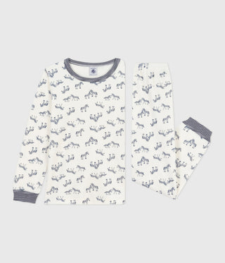 Children's Long-Sleeved Velour Pyjamas With a Zebra Print