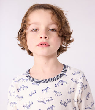 Children's Long-Sleeved Velour Pyjamas With a Zebra Print