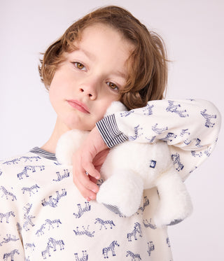 Children's Long-Sleeved Velour Pyjamas With a Zebra Print