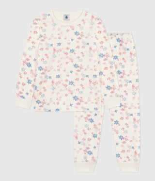 Children's Long-Sleeved Pyjamas in Floral-Print Fleece