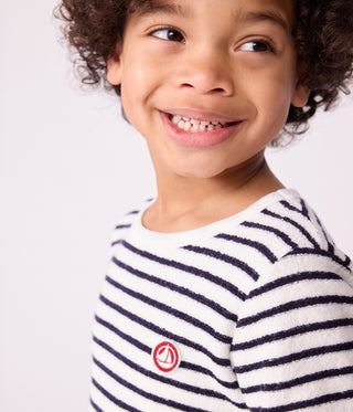 Children's Long-Sleeved Stripy Cotton Terry Pyjamas