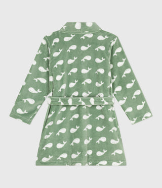 Children's Whale Printed Fleece Dressing Gown