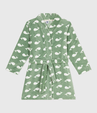 Children's Whale Printed Fleece Dressing Gown