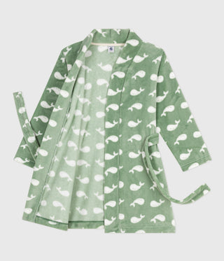 Children's Whale Printed Fleece Dressing Gown