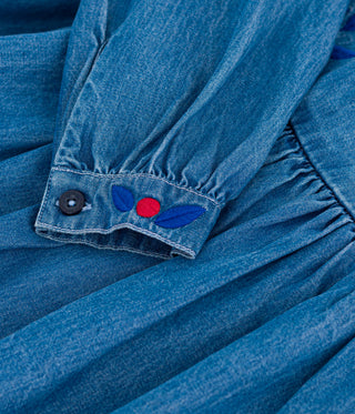 Girls' Long-Sleeved Denim Dress 