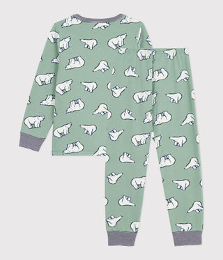 Children's Long-Sleeved Pyjamas in Polar Bear-Print Fleece 