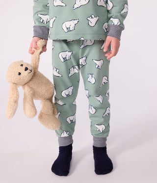 Children's Long-Sleeved Pyjamas in Polar Bear-Print Fleece 