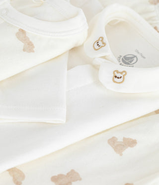Babies' Teddy Bear Print Cotton 3-Piece Gift Set