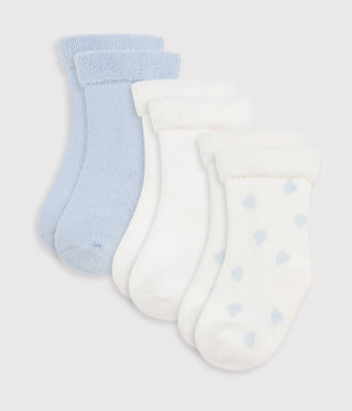 Babies' Plain Cotton Socks - 3-Pack