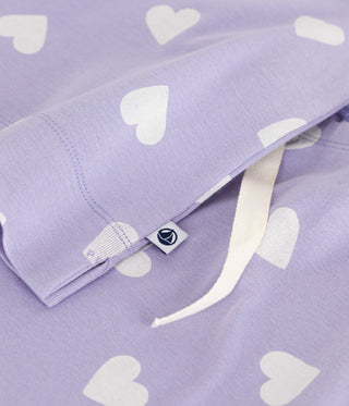 Women's Cotton Pyjamas With a Heart Print, Short Sleeves and Wide Legs