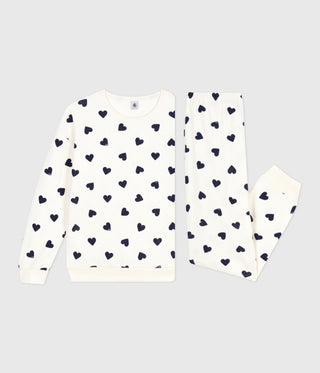 Women's Cotton Terry Pyjamas Printed With Hearts