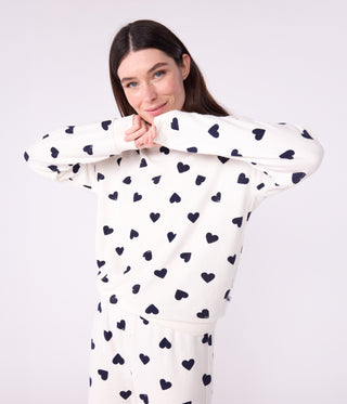 Women's Cotton Terry Pyjamas Printed With Hearts