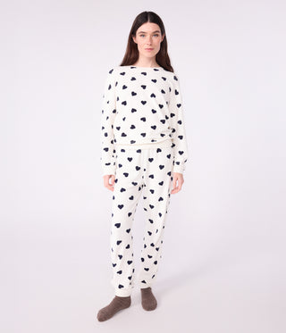 Women's Cotton Terry Pyjamas Printed With Hearts