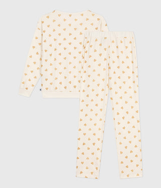 Women's Golden Heart Print Cotton Pyjamas