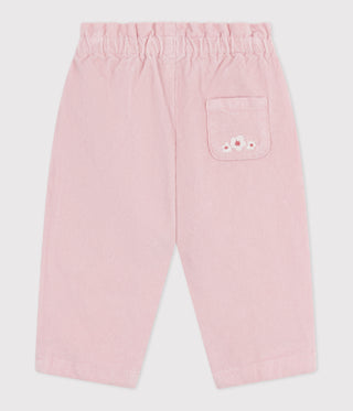 Babies' Plain Velour Trousers With An Embroidered Back Pocket 