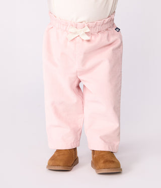 Babies' Plain Velour Trousers With An Embroidered Back Pocket 