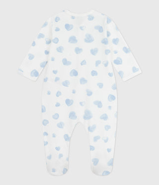 Babies' Brushed Fleece Heart-Print Pyjamas With a Collar