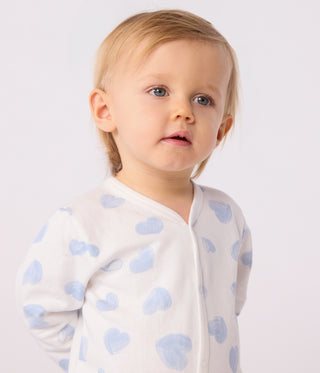 Babies' Brushed Fleece Heart-Print Pyjamas With a Collar