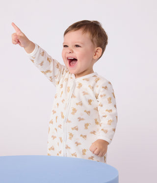 Babies' Velour Pyjama Suit Printed With Leopards