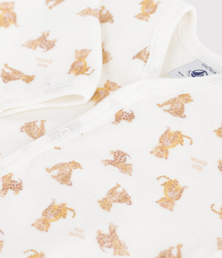 Babies' Velour Pyjama Suit Printed With Leopards