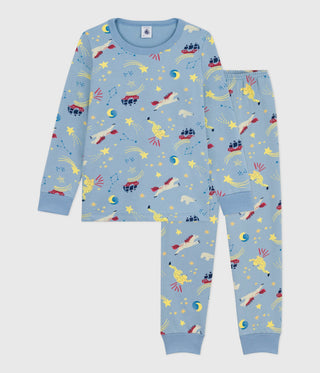 Children's Long-Sleeved Pyjamas in Printed Fleece
