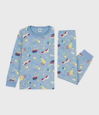 Children's Long-Sleeved Pyjamas in Printed Fleece
