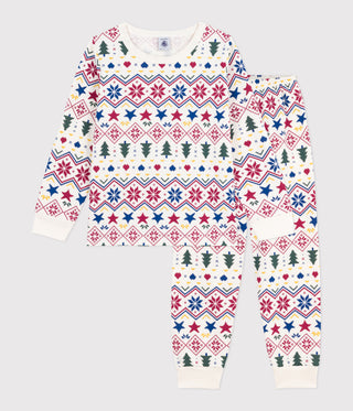 Children's Long-Sleeved Christmas Pyjamas in Printed Fleece