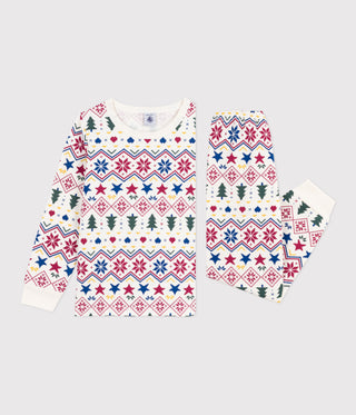 Children's Long-Sleeved Christmas Pyjamas in Printed Fleece