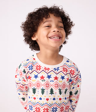 Children's Long-Sleeved Christmas Pyjamas in Printed Fleece