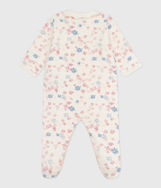 Babies' Floral-Print Brushed Fleece Pyjamas With a Petal Collar