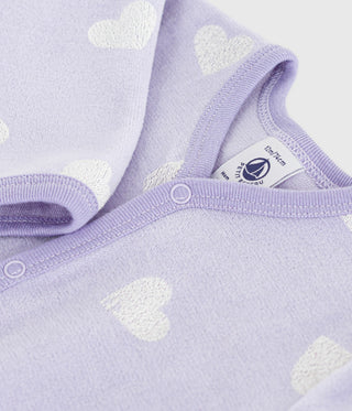 Babies' Heart-Print Velour Onesie