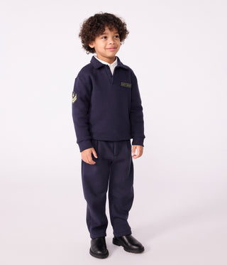 Children's Plain Cotton Polo-Style Sweatshirt