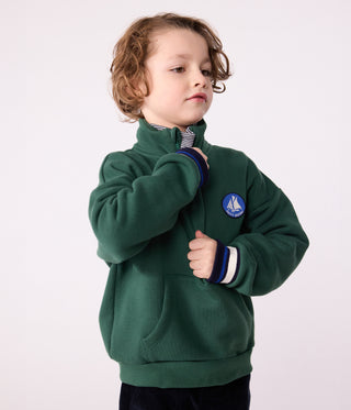 Children's Plain Shawl Collared Cotton Sweatshirt