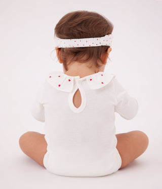 Babies' Plain Cotton Body With An Embroidered Collar