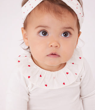 Babies' Plain Cotton Body With An Embroidered Collar