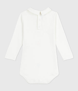 Babies' Plain Cotton Body With An Embroidered Collar 