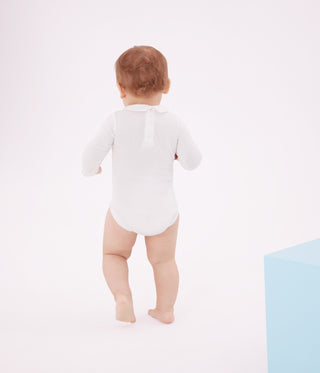 Babies' Plain Cotton Body With An Embroidered Collar 