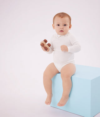 Babies' Plain Cotton Body With An Embroidered Collar 