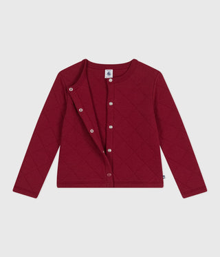Girls' Plain Cotton Cardigan