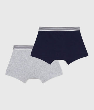 Junior Plain Colour Cotton Boxer Shorts - 2-Pack