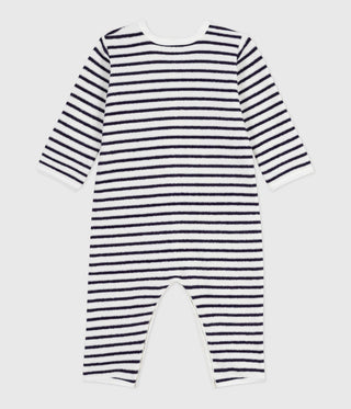 Babies' Stripy Printed Cotton Footless Pyjama Suit